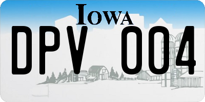 IA license plate DPV004