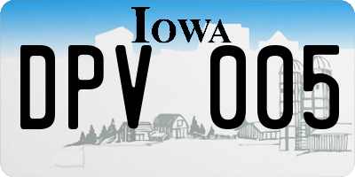 IA license plate DPV005