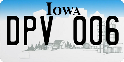 IA license plate DPV006