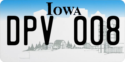 IA license plate DPV008