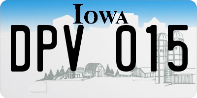 IA license plate DPV015