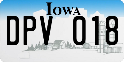 IA license plate DPV018