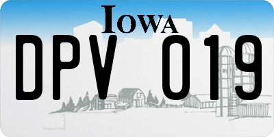 IA license plate DPV019