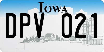 IA license plate DPV021