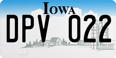 IA license plate DPV022