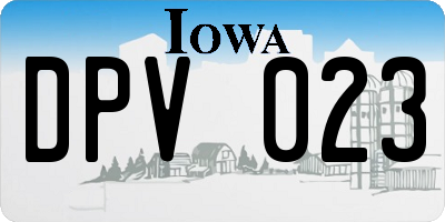 IA license plate DPV023