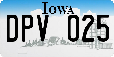IA license plate DPV025