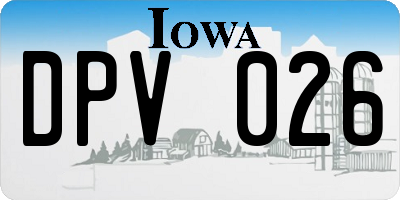 IA license plate DPV026