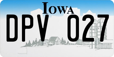IA license plate DPV027