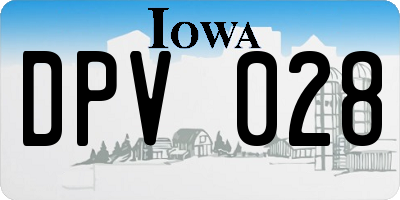 IA license plate DPV028