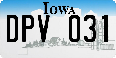 IA license plate DPV031