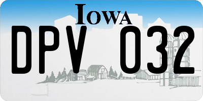 IA license plate DPV032
