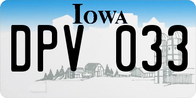 IA license plate DPV033