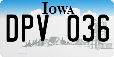 IA license plate DPV036