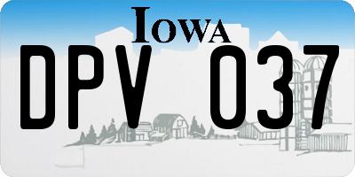 IA license plate DPV037