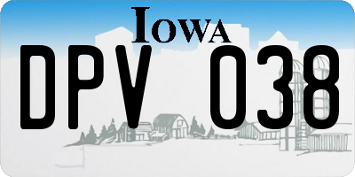 IA license plate DPV038