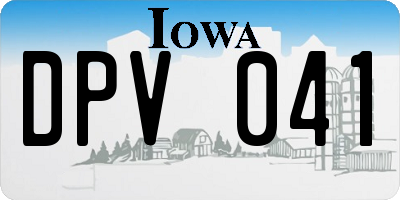 IA license plate DPV041