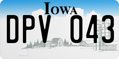 IA license plate DPV043