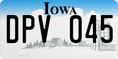 IA license plate DPV045