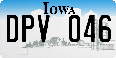 IA license plate DPV046