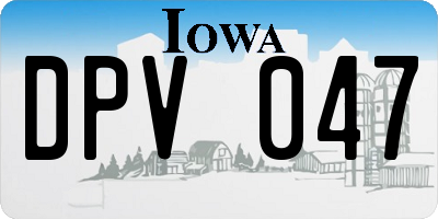 IA license plate DPV047