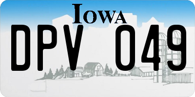 IA license plate DPV049