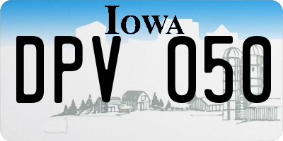 IA license plate DPV050