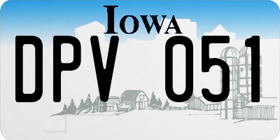 IA license plate DPV051