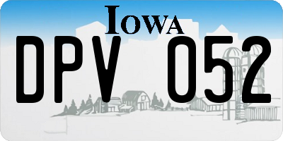 IA license plate DPV052