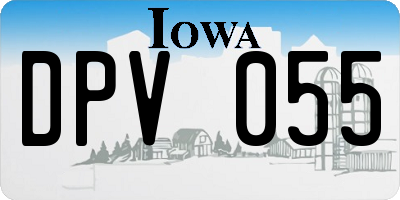 IA license plate DPV055