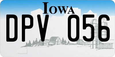 IA license plate DPV056