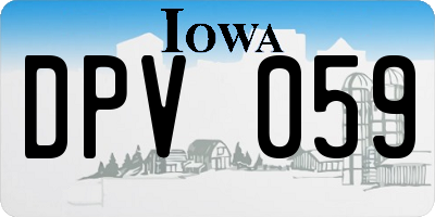 IA license plate DPV059