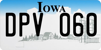 IA license plate DPV060