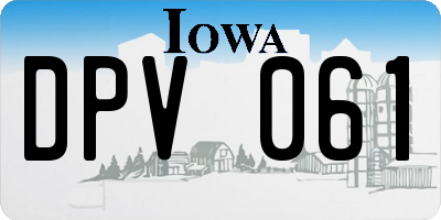 IA license plate DPV061