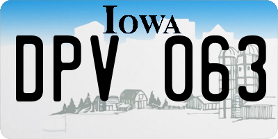 IA license plate DPV063
