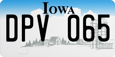 IA license plate DPV065