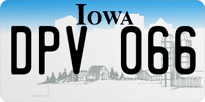 IA license plate DPV066