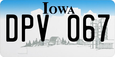 IA license plate DPV067
