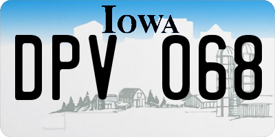 IA license plate DPV068
