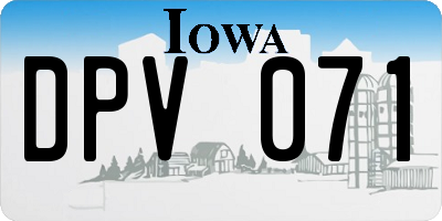 IA license plate DPV071