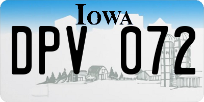 IA license plate DPV072