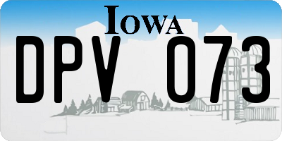 IA license plate DPV073