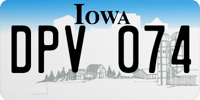 IA license plate DPV074