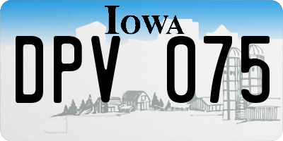 IA license plate DPV075