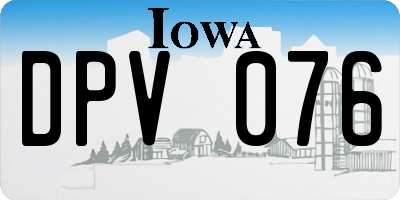 IA license plate DPV076