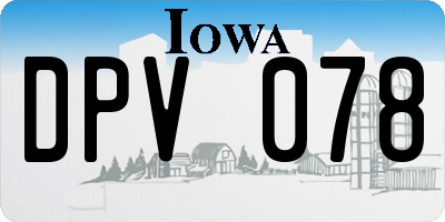 IA license plate DPV078