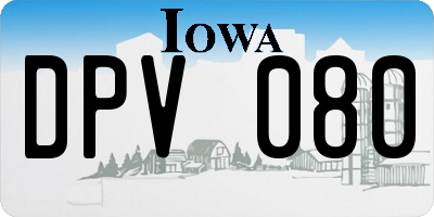 IA license plate DPV080