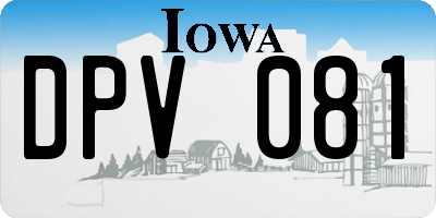 IA license plate DPV081