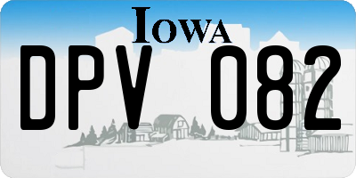 IA license plate DPV082
