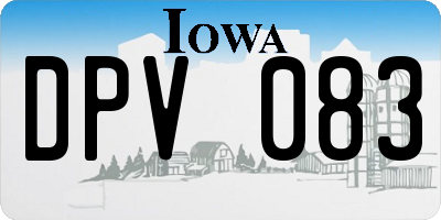 IA license plate DPV083